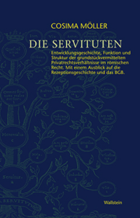 dunkelblaues Cover Die Servituten mit gelber Schrift