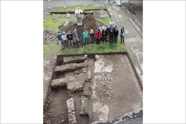 Pompeii, Stabian Baths, Courtyard, Overview of Excavation, 3-2016 | Author: C. Rummel | Copyright: Topoi research projects A-3-7, C-6-8