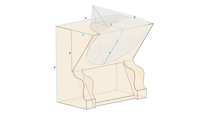 Schematic visualization of a conical sundial | Author: Elisabeth Rinner